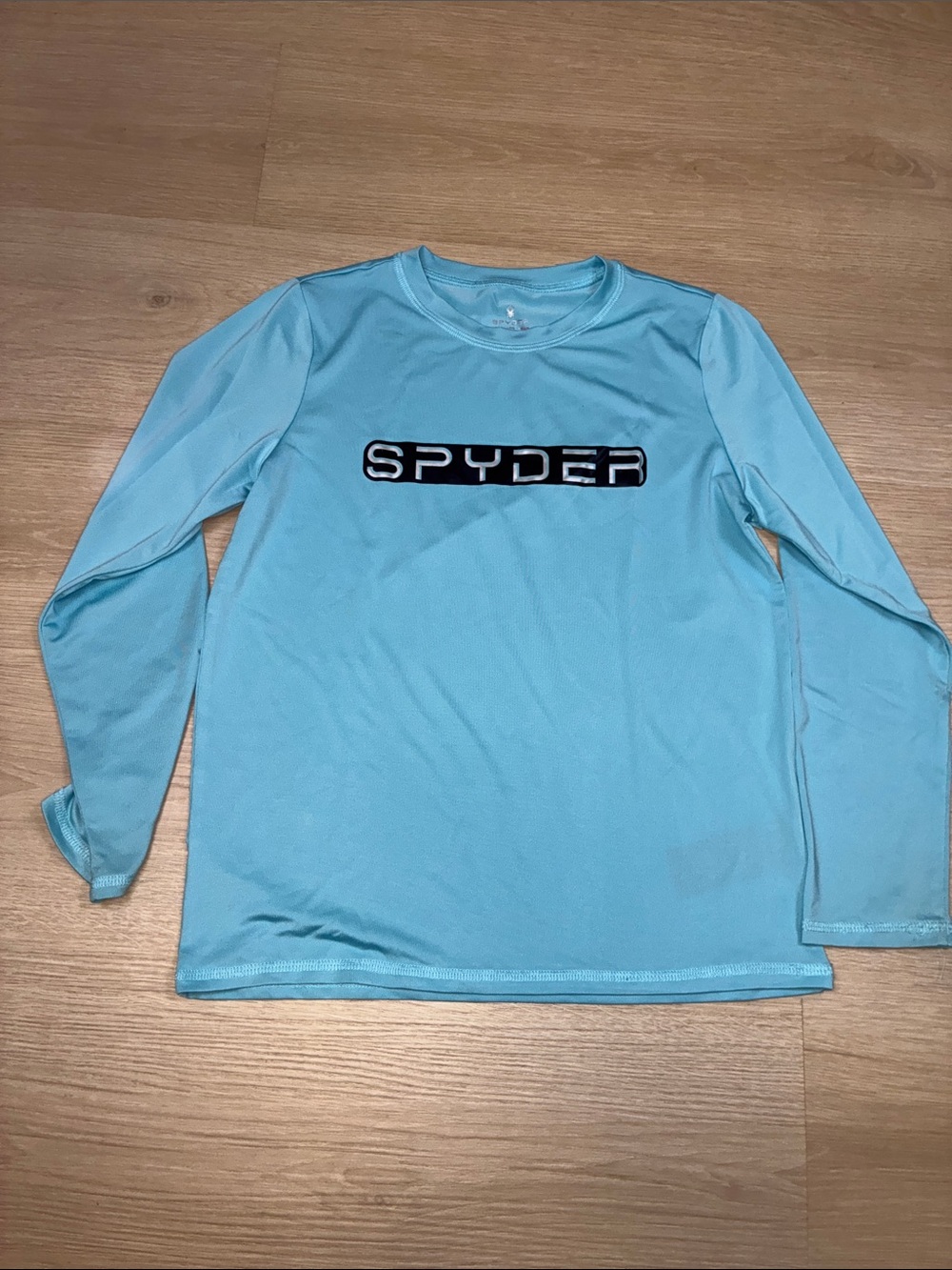 Spyder Teen Boy’s Long Sleeve Swim Rash Guard - Aqua Blue